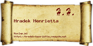 Hradek Henrietta névjegykártya